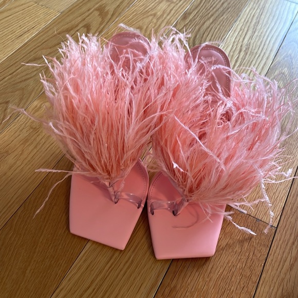 CULT GAIA Shannon feathered mules with stiletto heel is size 6/36 EU - Picture 8 of 10